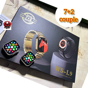 2024 High Quality WS-L9 Smartwatch Set Series9 7in2 Watch 8 Waterproof straps Bands 2 watches ultra 8 WS-L9 Smart Watch For Couples